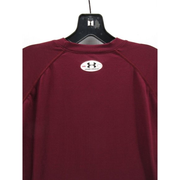 Under Armour Shirt Medium Red Gym Running Logo Pullover Top Preppy - Picture 8 of 11